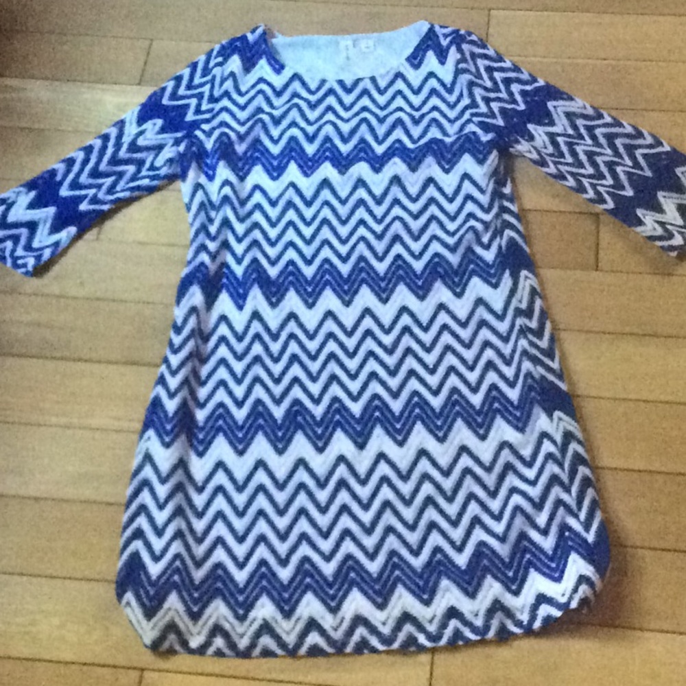 Blue and white midi dress size small